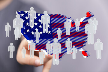 Interactive map showing population density across the United States.