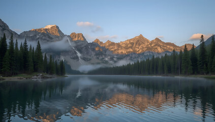 sunrise over the lake
