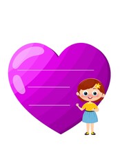 Vactor kids image,Cute girl with name tag, cute name tag for school , printable name tags for kids ,vactor image , cute girl cartoon character  vactor illustration.