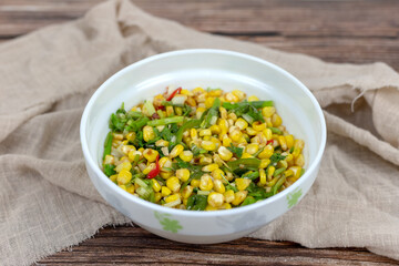 The fried corn on the plate