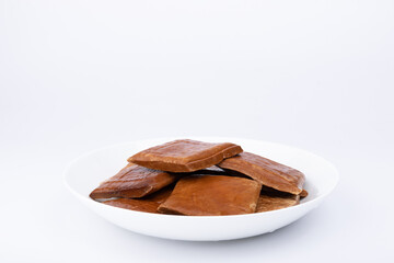 The spiced dried tofu on the plate