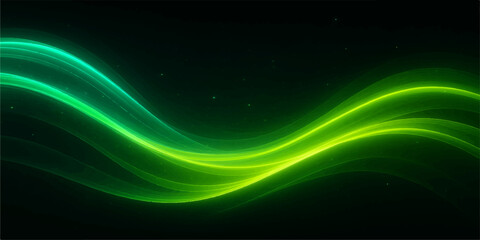 Abstract flowing green and blue fractal waves with motion lines