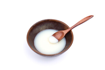 Lard food in a porcelain bowl