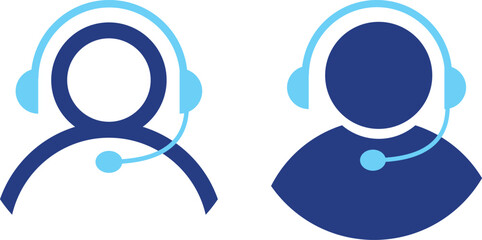 customer support icon set. support and communication concept. Call center sign. Operator message icon. Headphone symbol