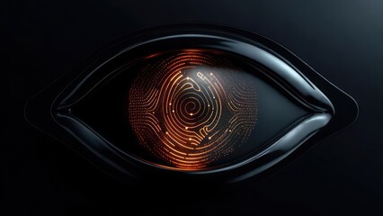 Digital eye, glowing patterns