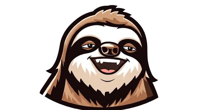 Cartoon sloth head graphic