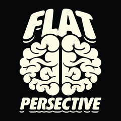 Flat Perspective Visual Representation of a Brain for Science T-shirt Design