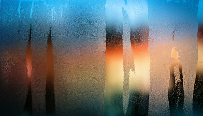 frosted glass window with blurred colors and textured surface