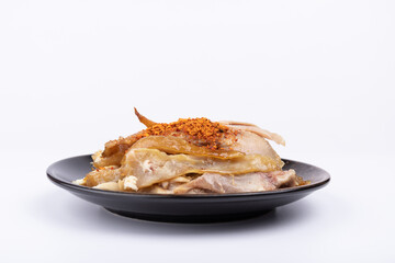 The herb chicken on the plate