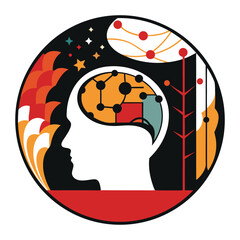 Abstract Representation of the Human Brain and Creative Thought Process in Psychedelic Design