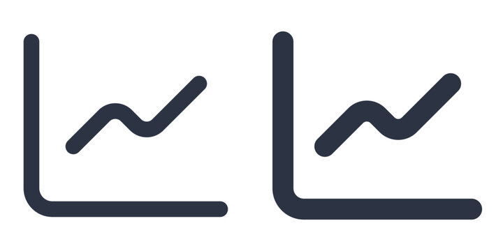 Growth Chart simple icons set designed in filled, outline, line and stroke style