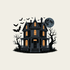 halloween house with bats