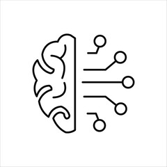 artificial intelligence icons. simple line vector illustration