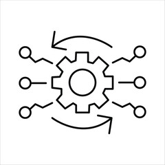 algorithm icons. simple line vector illustration