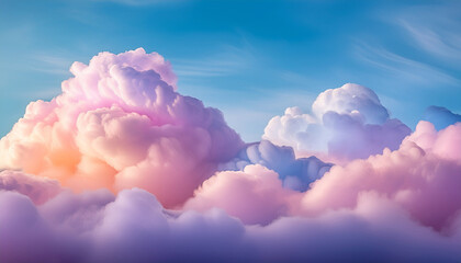 soft pastel clouds in shades of pink blue purple and yellow creating a dreamy background