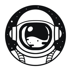 Astronaut Helmet in Space Emblem Exploring Cosmic Frontiers