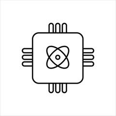 quantum computing icons. simple line vector illustration
