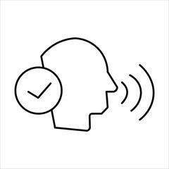 speech recognition icons. simple line vector illustration
