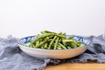 Stir-fried cowpeas on the plate