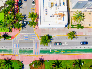 Miami Beach 12th Street and Ocean Drive intersecction rainbow gay pride lgbtq painted intersection...