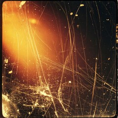 Abstract Damaged Texture Overlay with Scratches in Brown Golden and Yellow Background