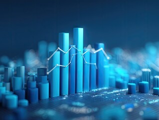 Conceptual visualization of business analytics, data representation, and growth