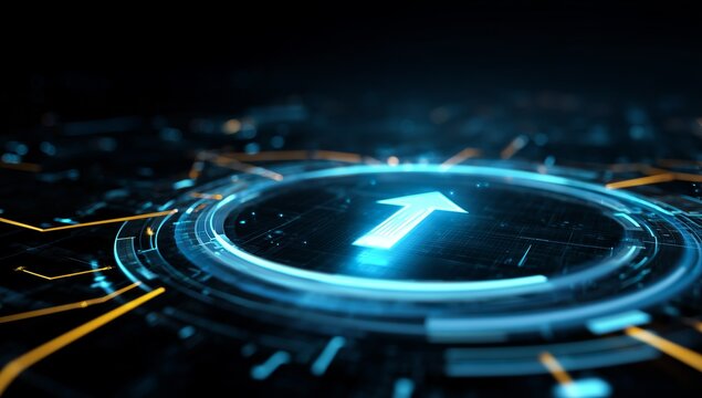 Futuristic Digital Arrow Interface Design
