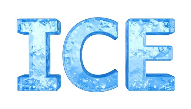 Ice word with frozen letters, and 3D render. (1)