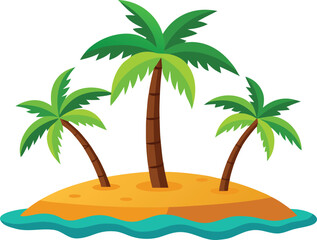 Island with palm trees