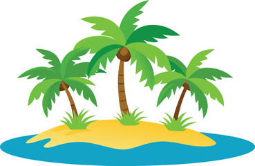 Island with palm trees