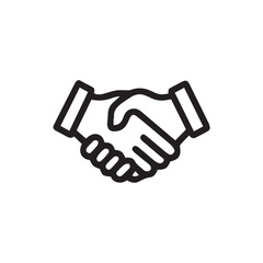 handshake outline vector illustration