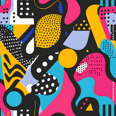 Colorful abstract pattern featuring geometric shapes and vibrant colors in a dynamic design,generative ai