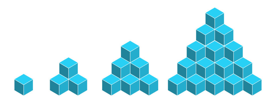 3 stacked congruent cubes	