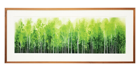 Obraz premium PNG Green forest painting nature bamboo.