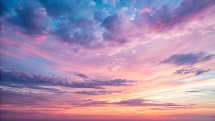 Fototapeta premium Vibrant Pink and Blue Sunset Sky with Wispy Clouds image photo