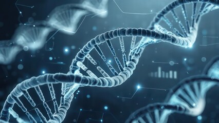 DNA helix in a digital abstract display