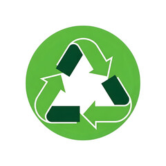 Obraz premium Recycle Icon on Green Background: The universal recycle symbol, representing waste reduction and environmental responsibility, set against a vibrant green backdrop.