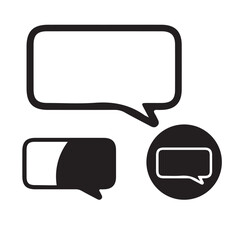 An isolated black silhouette of message icon