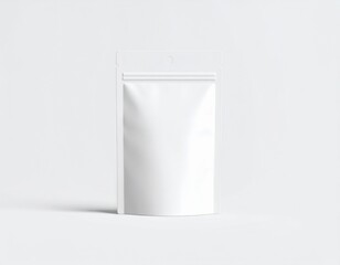 Isolated White Stand Up Pouch Mockup for Food Packaging in Studio Lighting