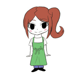 エプロンをつけた女の子
