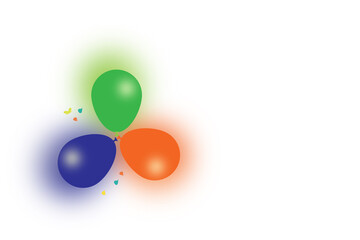 colorful balloons isolated on white