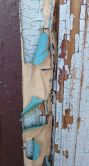Peeling paint on an old wooden surface, vintage grunge texture