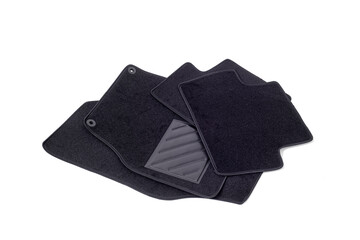 set of generic black car floor mats