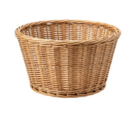 Empty Wicker Basket Isolated Transparent PNG