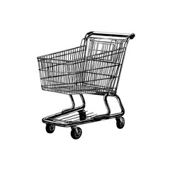 shopping cart isolated on white