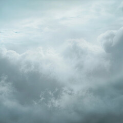 Cloudy sky over rolling gray clouds during the late afternoon, creating a moody and serene atmosphere, generative ai