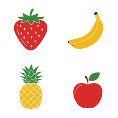 Fototapeta premium Presenting Colorful Fruit Selection on Plain Background