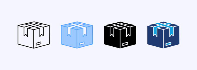 Package Icon Set Multiple Style Collection