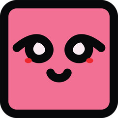 Naklejka premium pink square faced character vector icon