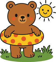 Cute bear with floatie